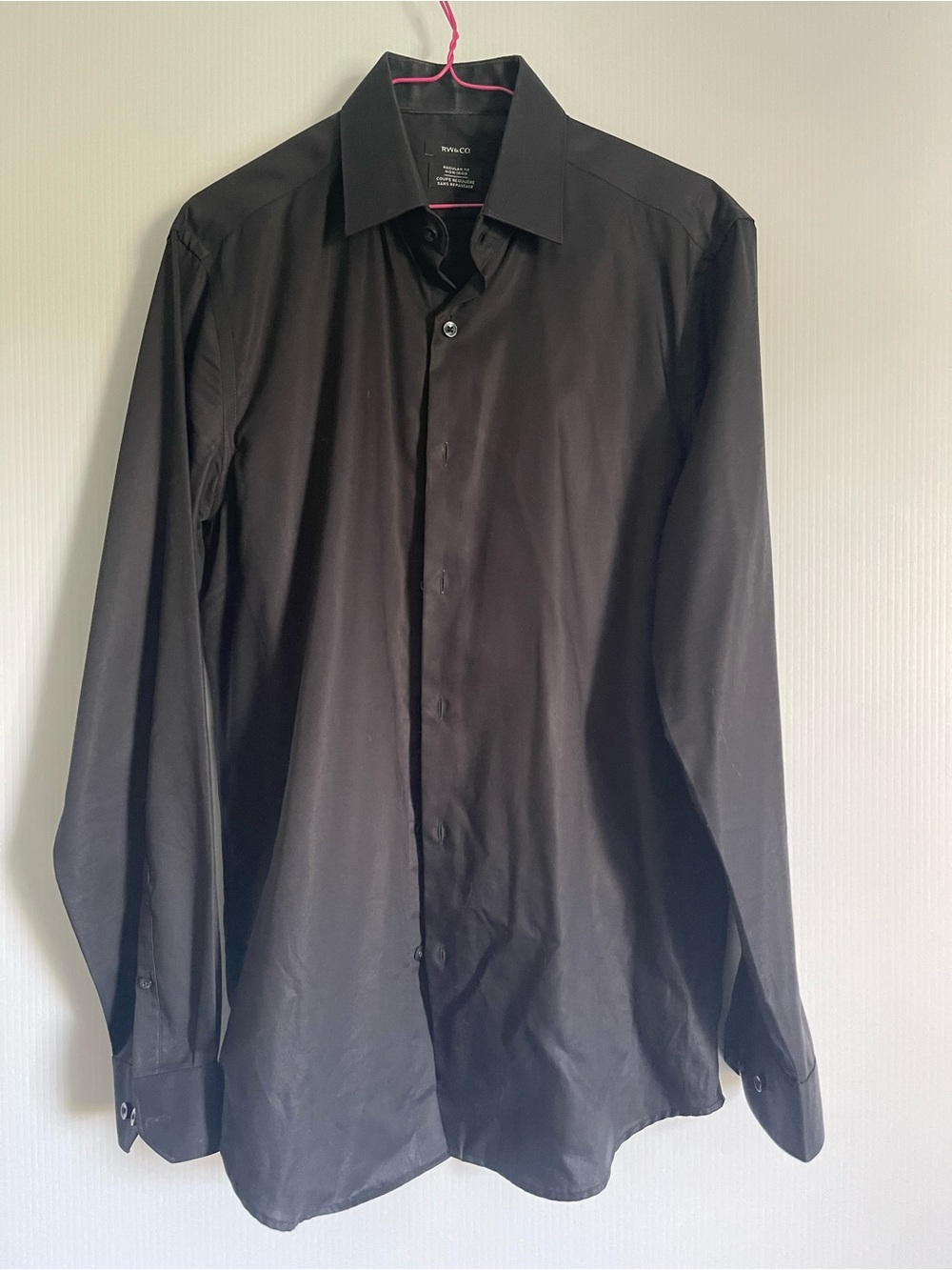 RW&CO. Men's Black Dress Shirt - Classic Button-Front